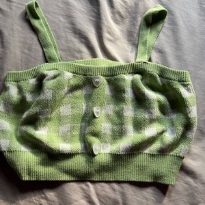 Gingham Sweater Crop Top